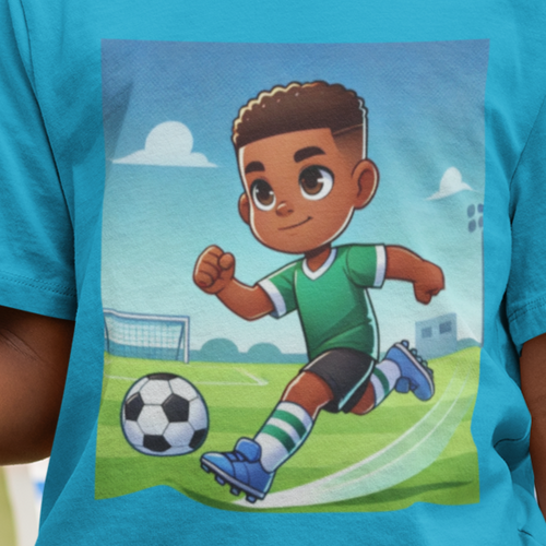 Soccer Pro T-Shirt for Kids (African American / Black Boy)