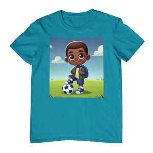 Youth - Soccer Student Athlete Midweight Tee (African American / Black Boy)