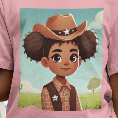 Youth - Cowgirl T-shirt (African American Cowgirl / Black Cowgirl)