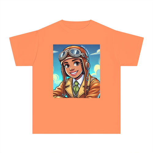 Black History T-Shirt featuring Bessie Coleman, the first African American woman pilot. Perfect Black History Month Shirt for Kids, Black History Month gifts, and kids’ Black history shirts.