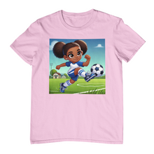 Youth Soccer Powerhouse Midweight Tee (African American / Black Girl)