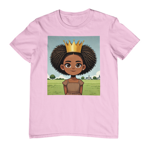 Youth - Young Princess Midweight T-Shirt (African American / Black Girl)