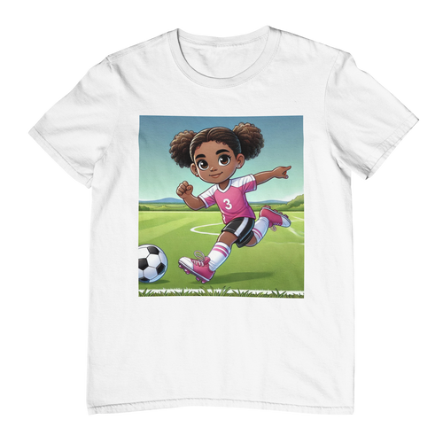 African American Black Girl Soccer T-Shirt