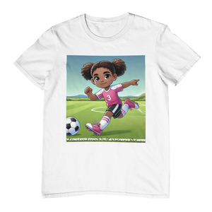 African American Black Girl Soccer T-Shirt