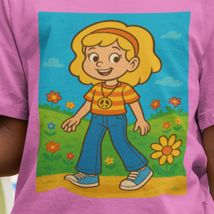 Retro Girl Power – Kids 70s Style T-Shirt
