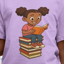 Reading Book Stack T-Shirt for Girls
