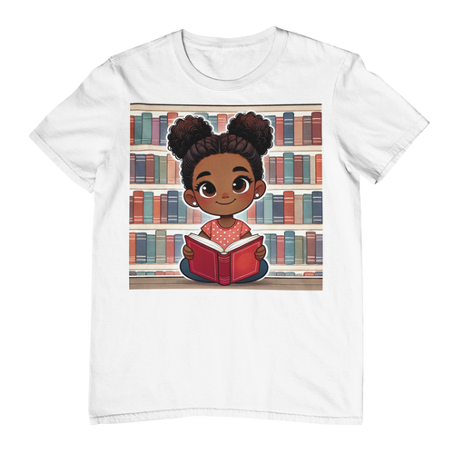 Youth - Young Reader Midweight T-Shirt (African American / Black Girl)