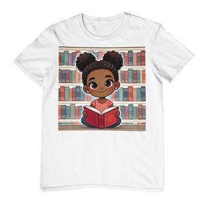 Youth - Young Reader Midweight T-Shirt (African American / Black Girl)