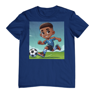 African American Black Boy Soccer T-Shirt for Kids