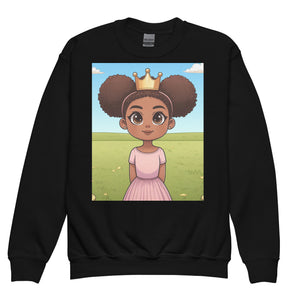 Back Girl Princess Sweatshirt / African American Girl Princess Sweatshirt