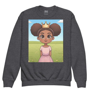 Back Girl Princess Sweatshirt / African American Girl Princess Sweatshirt