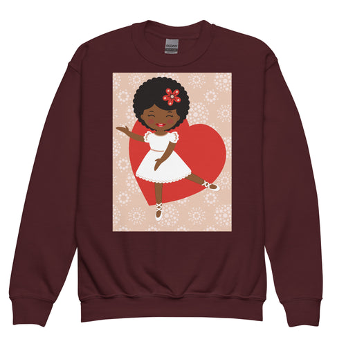 Black Girl Ballerina Sweatshirt / African American Girl Ballerina Sweatshirt