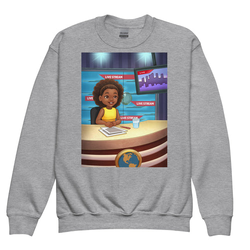 Black Girls Sweatshirt News Anchor /  African American Girls Sweatshirt