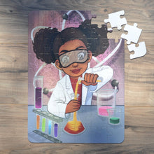 African American STEM Scientist Girl Puzzle (12in x 16.5in, 54 Pieces) – Black Girl Chemistry Puzzle for Kids
