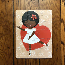 Black Girl Ballerina Puzzle for Kids / African American Ballerina Love Puzzle (9in x 12in w/15 pieces)