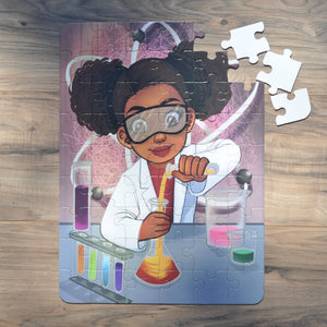 Large Chemistry Girl Puzzle (12in x 16.5in w/54 Pieces)