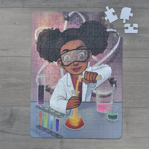 DAMAGED BOX XL Chemistry Girl Kids' Puzzle (14in x 19.5in w/100 Pieces)