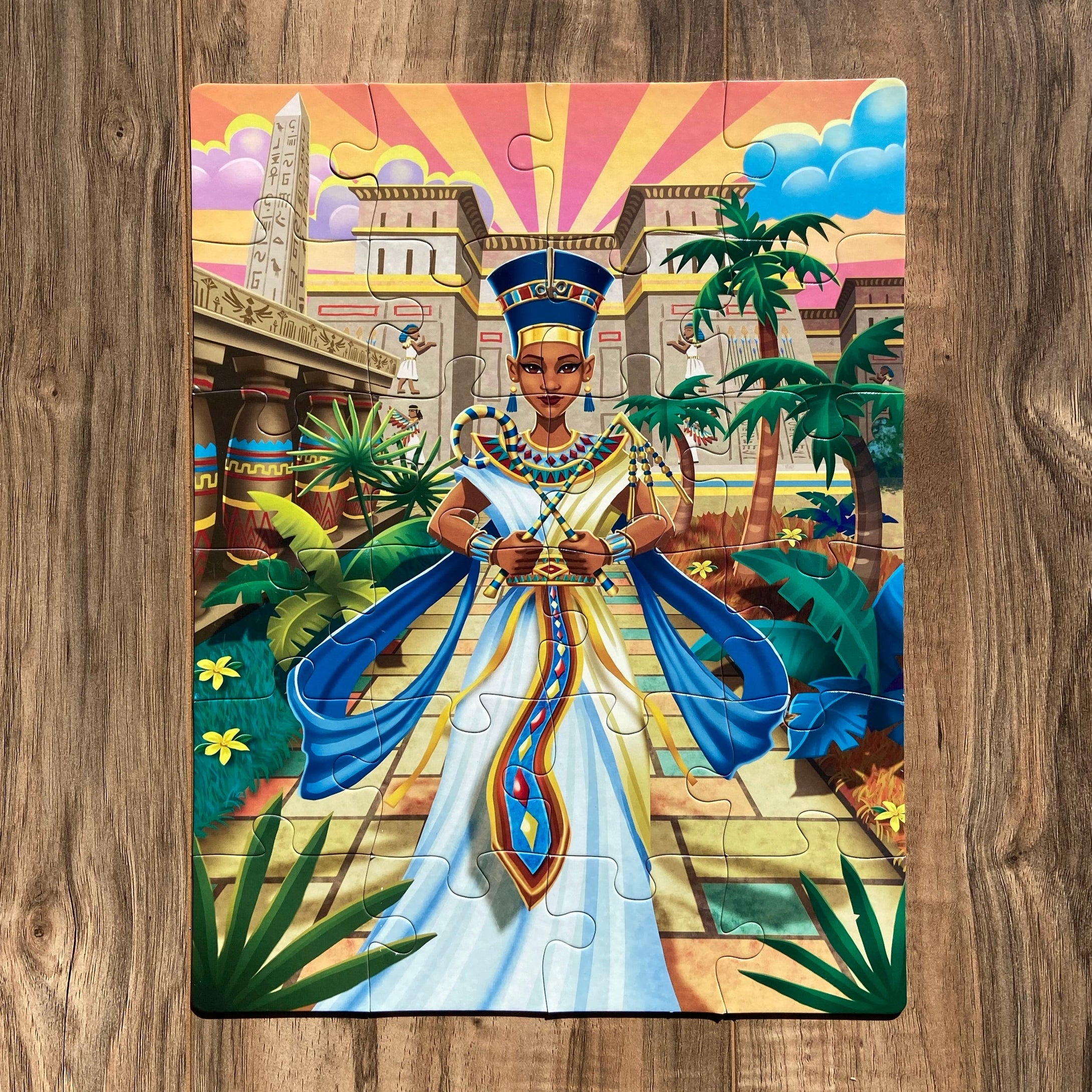 Egyptian Queen Puzzle for Kids (13in x 10in, 24 Pieces) – African History & Black History Puzzle