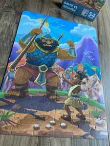David and Goliath Kids' Puzzle (10.5in x 14in w/54 pieces)