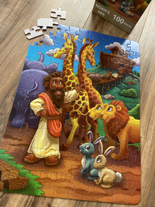 DAMAGED BOX XL Noah's Ark Kids' Puzzle (14in x 19.5in w/100 Pieces)
