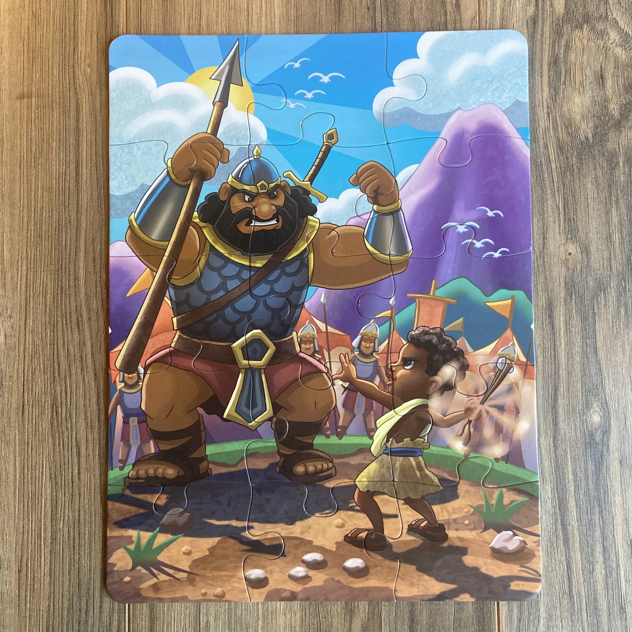 David and Goliath Kids' Puzzle (9in x 12in w/15 pieces)