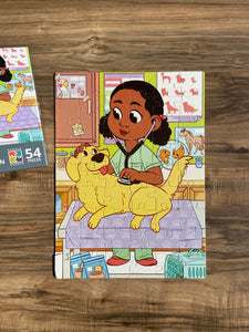 Large Veterinarian Girl Puzzle (12in x 16.5in w/54 Pieces)