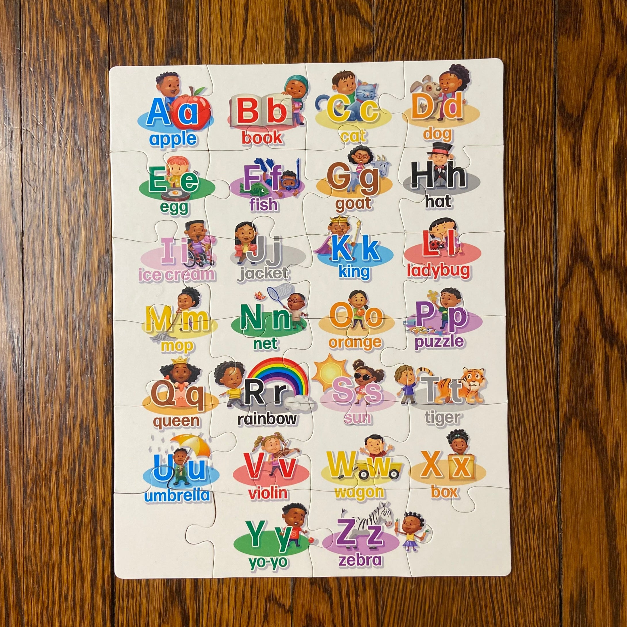 Alphabet and Learning Puzzle (13in x 10in w/24 Pieces)