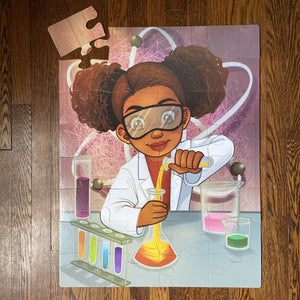 Chemistry Girl Floor Puzzle (23in x 30in w/32 pieces)
